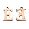 Ion Plating(IP) 304 Stainless Steel Alphabet Charms STAS-H122-E-RG-1