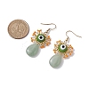 Natural Green Aventurine Dangle Earrings EJEW-MZ00169-03-3
