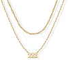 304 Stainless Steel Figure Pendant Double Layer Necklaces for Women FS-WGF1C2D-02-1
