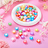 100Pcs 2 Styles Two Tone Opaque Acrylic Beads SACR-TA0001-59-5