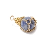 Natural Blue Spot Jasper Pendants PALLOY-JF03396-04-3