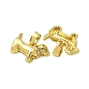 Brass Micro Pave Cubic Zirconia Pendants KK-F911-15G-2