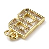 Brass Micro Pave Cubic Zirconia Pendants KK-V014-01G-02-2