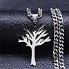 201 Stainless Steel Tree of Life Pendant Twisted Chain Necklaces FS-WGEEACC-01-1