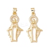 Brass Micro Pave Clear Cubic Zirconia Pendants KK-G415-23G-2
