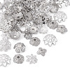 54Pcs 9 Style Brass Bead Caps KK-TA0003-41-3