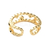 Rack Plating Brass Micro Pave Cubic Zirconia Open Cuff Rings for Women RJEW-U026-04G-01-4