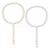 2Pcs 2 Colors Iron Round Rings Link Chain Belts AJEW-GO0001-76-1