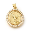 Rack Plating Brass with Cubic Zirconia Pendants KK-Z086-33G-14-1