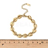 Ocean 304 Stainless Steel Cowrie Shell Link Chain Bracelets for Women BJEW-K271-04G-3