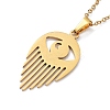 201 Stainless Steel Eye Pendant Necklace with Cable Chains NJEW-Q317-01G-3