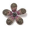 5-Petal Flower Alloy Rhinestone Brooches for Backpack Clothes LS-JEWB-S028-02B-1