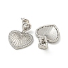 Heart Brass Pave Clear Cubic Zirconia Stud Earrings EJEW-N054-41P-2