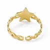 Ion Plating(IP) 304 Stainless Steel Star Cuff Ring for Women RJEW-C060-10G-3