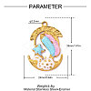 304 Stainless Steel Enamel Pendants STAS-OY017-33G-2
