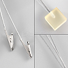 Small Three-Headed Silver Resin Cubic Base Alligator Beak Note Holder AJEW-WH0141-04B-7
