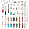 DIY Natural & Synthetic Mixed Gemstone Bullet Pendant Necklace Making Kit DIY-TA0004-91-1