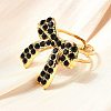 304 Stainless Steel Open Cuff Rings for Women RJEW-F178-01G-02-5