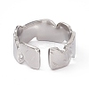 Ion Plating(IP) 304 Stainless Steel Cuff Ring for Women RJEW-C060-12P-3
