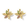 Brass Cubic Zirconia Pendants KK-B047-13G-2