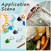 Glass Butterfly Pendant Locking Stitch Markers HJEW-SC00069-5