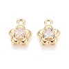 Brass Pave Cubic Zirconia Pendants KK-T071-44G-1