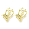 Brass Micro Pave Cubic Zirconia Cuff Earrings EJEW-C104-055G-1