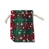 Christmas Theme Rectangle Jute Bags with Jute Cord LS-ABAG-E006-01D-2