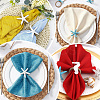 4Pcs 4 Styles Resin Conch Shell Starfish Sea Horse & Jute Rope Napkin Rings AJEW-GF0011-12-4