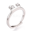 Flower Brass Micro Pave Cubic Zirconia Cup Peg Ring Settings KK-N274-31P-1