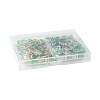 70Pcs 2 Styles 7 Colors Flower Brass Glass Pendants PALLOY-FS00057-6