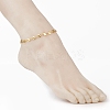 Brass Coffee Bean Chain Anklets for Women AJEW-AN00380-5