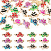 24Pcs 6 Colors Alloy Enamel Connector Charms ENAM-TA0001-58-2
