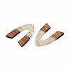 Transparent Resin & Walnut Wood Pendants RESI-N025-029-A02-3