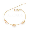 Adjustable Brass Beaded Slider Bracelets for Women BJEW-T022-24G-6