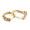 Snake Brass Micro Pave Cubic Zirconia Earrings Hoop Earrings for Women EJEW-E309-08G-3