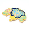 Rack Plating Alloy Enamel Big Pendants ENAM-N056-395D-G-2