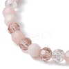 Glass Faceted Round Beaded Stretch Bracelets BJEW-JB10057-02-4