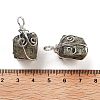 Cuboid Brass Natural Pyrite Pendants G-N0145-10P-3