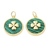Rack Plating Synthetic Malachite Pendants KK-B076-05G-01-1-1