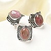 Natural Rhodonite Adjustable Rings RJEW-I108-02AS-13-1