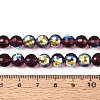 Electroplate Transparent Glass Beads Strands EGLA-N024-01A-C07-4
