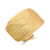 Ion Plating(IP) 304 Stainless Steel Rectangle Open Cuff Rings RJEW-M047-12G-1