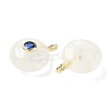 Natural Quartz Crystal Flat Round Pendants G-H318-01G-12-2