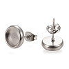 Non-Tarnish 304 Stainless Steel Stud Earring Settings STAS-K202-05C-P-1