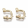 Brass Micro Clear Cubic Zirconia Charms KK-N231-171-NF-1