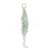 3Pcs 3 Styles Electroplated Natural Quartz Crystal Nuggets Copper Wire Wrapped Pendants PALLOY-JF03128-08-3