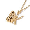 Initial Letter with Butterfly Pendant Necklace LS-NJEW-C026-01G-K-1