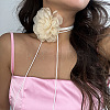 European and American Fashion Retro French Floral Choker Necklace with Tassel Tie Neck Chain for Women. ST4384731-1