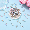 100Pcs 10 Colors Baking Paint Glass Pearl Connector Charms PALLOY-YW00097-4